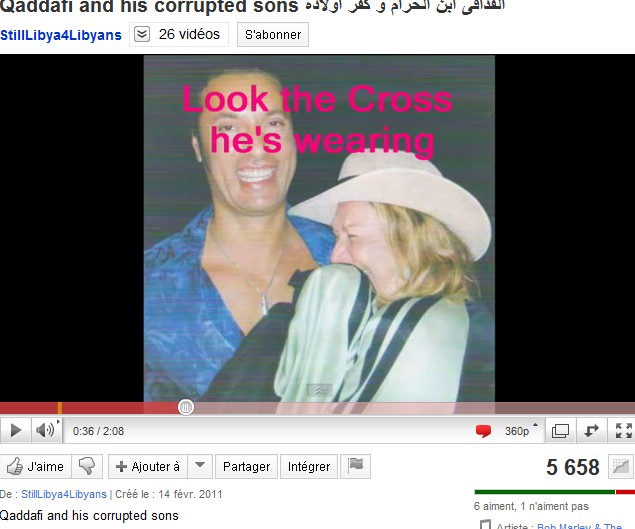 Gadhafi's son wears a crucifix