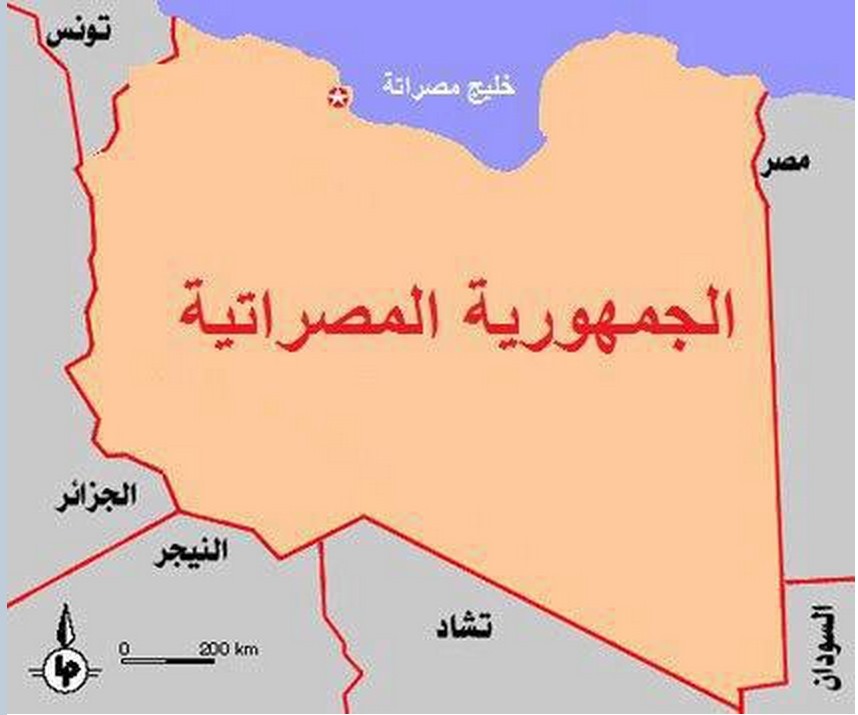 Libya Map ONE in red